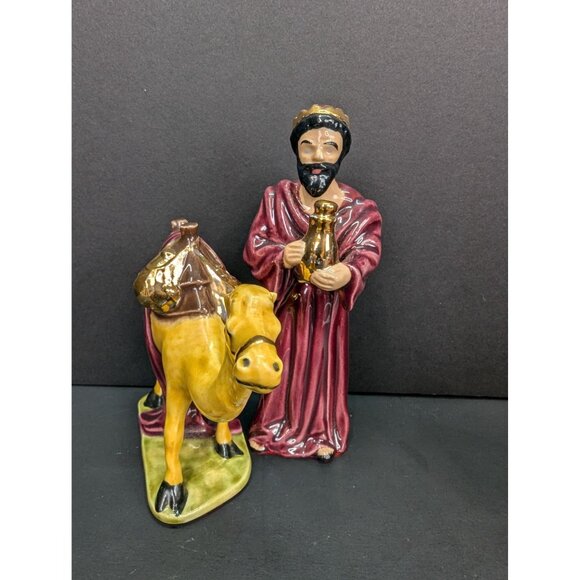 Vintage Nativity Scene Replacement Pieces Three Wise Men With Three Camels - Picture 2 of 8